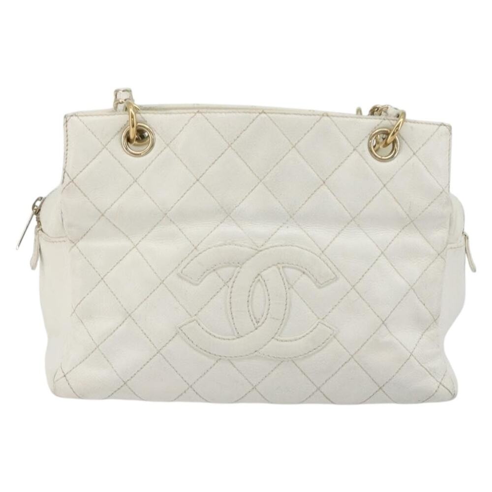 Chanel Matelasse Caviar Chain Shoulder Bag White